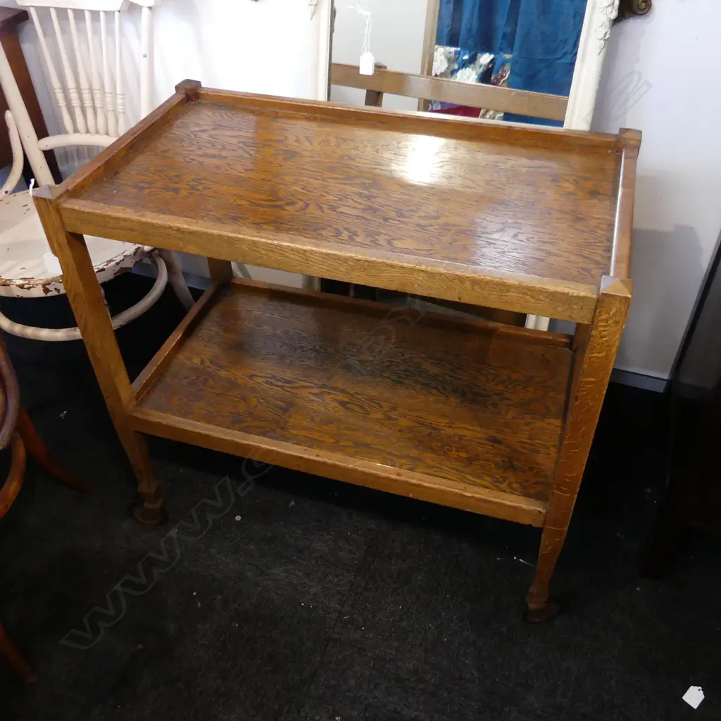 VINTAGE OAK TEA TROLLEY 780x430x775mm Image 1++