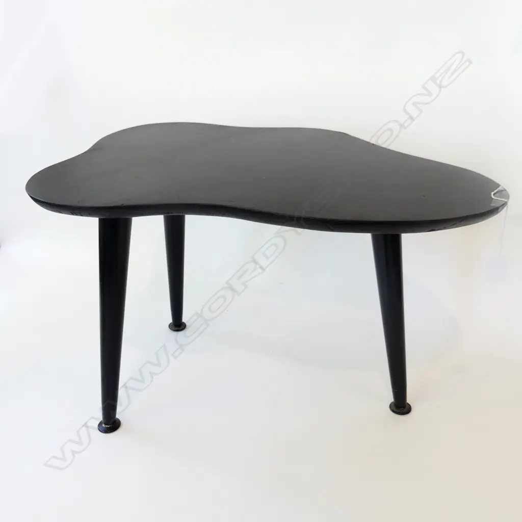 RETRO / MIDCENTURY BLACK PAINTED SIDE TABLE W.600mm Image 1++
