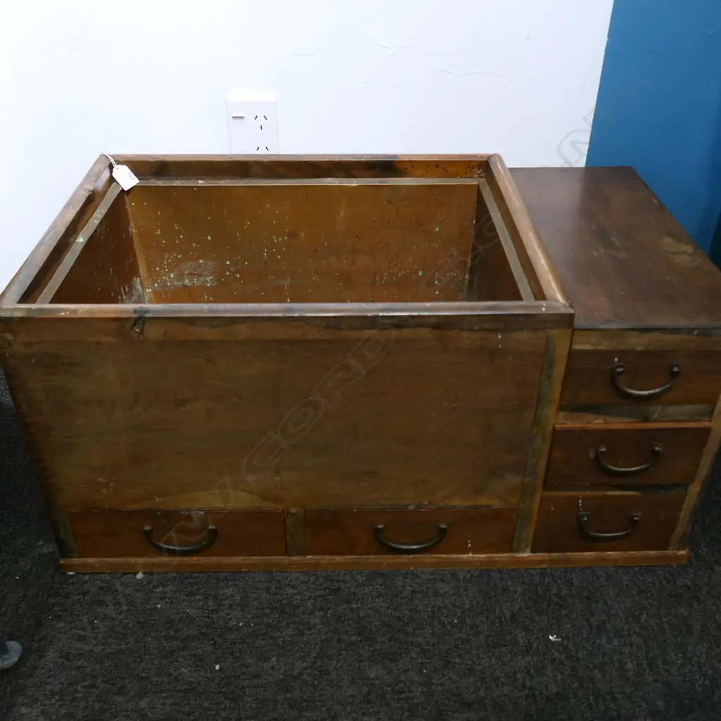 VINTAGE WOODEN HIBACHI 785x455x380mm Image 1++