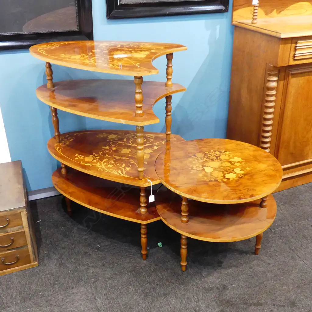 3 PCE INLAID COFFEE TABLE SET Image 1++
