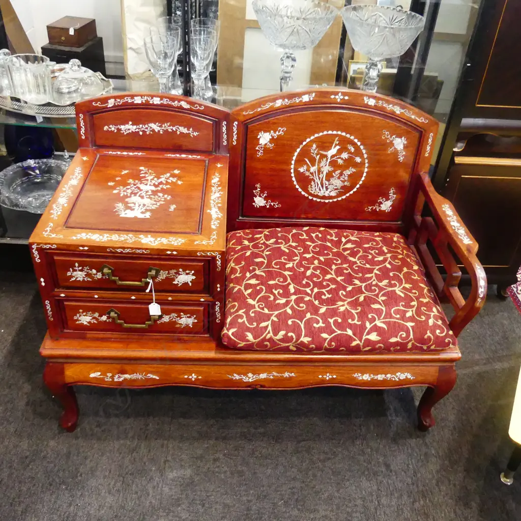 MoP INLAID ROSEWOOD TELEPHONE TABLE 1020x520x800mm Image 1++