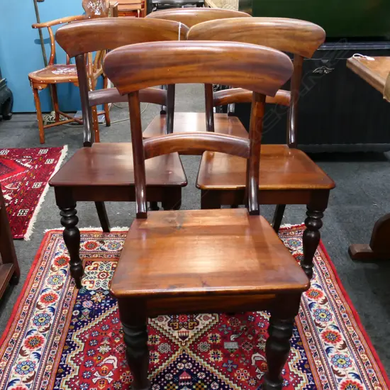 4 REGENCY STYLE MAHOGANY BLADE BACK DINING CHAIRS