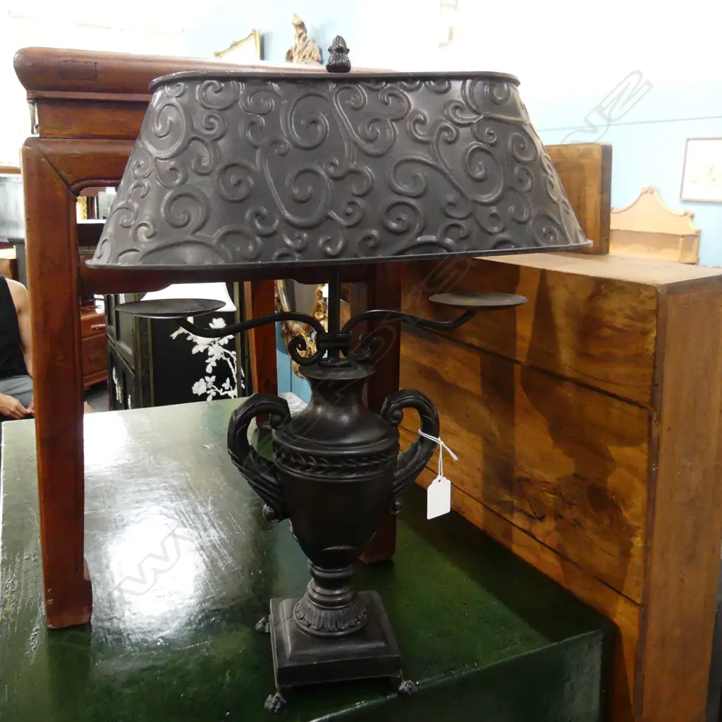 BLACK METAL CANDLE LAMP H.500mm REPAIRED Image 1++