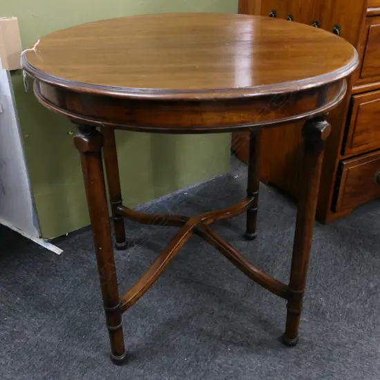 VINTAGE WOODEN SIDE TABLE 760mm dia H.760mm - some minor damage