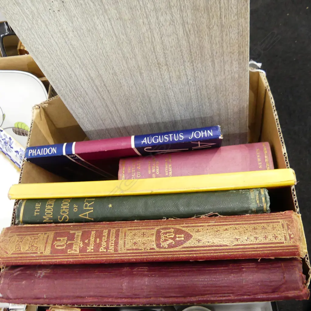 SIX LARGE BOOKS – MODERN SCHOOL OF ART, BARTHOLOMEW ATLAS, OLD ENGLAND ANTIQUITIES ETC  Image 1++