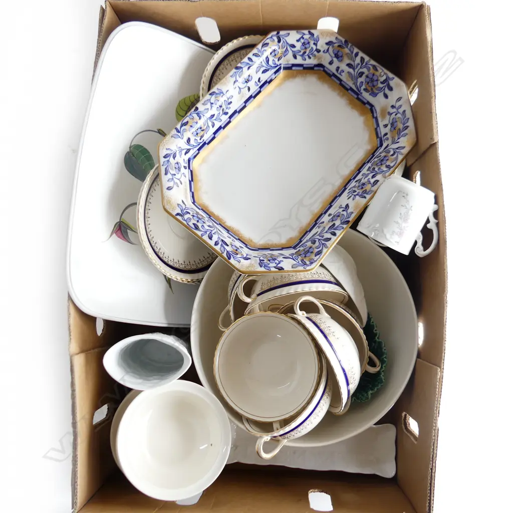 BOX LOT MISC CHINA WEDGWOOD DENBY ETC Image 1++