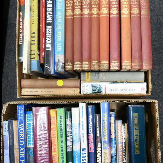 2 BOXES BOOKS: WWII & MILITARY INTEREST