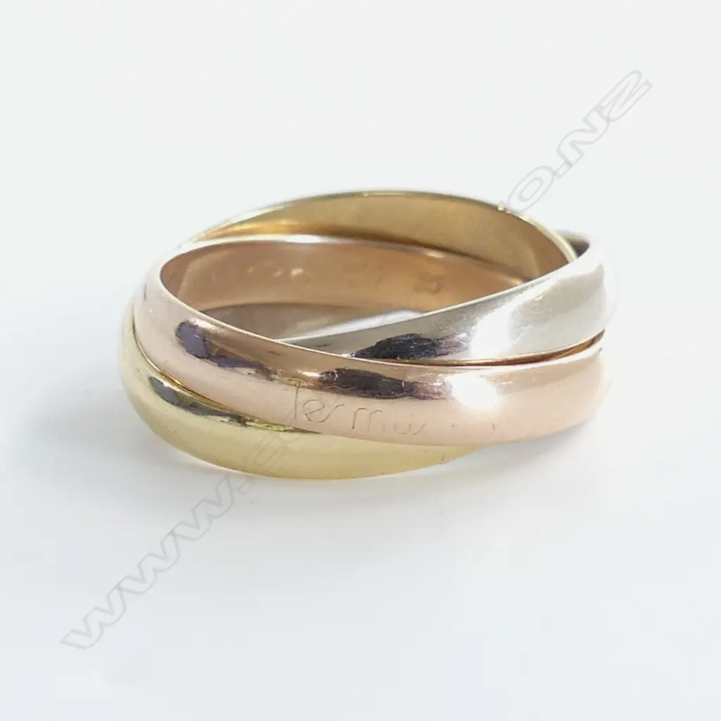 18CT GOLD CARTIER RUSSIAN WEDDING RING 8gm SIZE O Image 1++