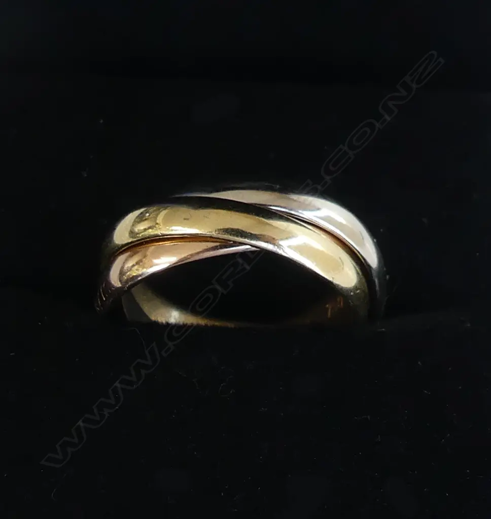 18CT GOLD CARTIER RUSSIAN WEDDING RING 8gm SIZE O Image 1++