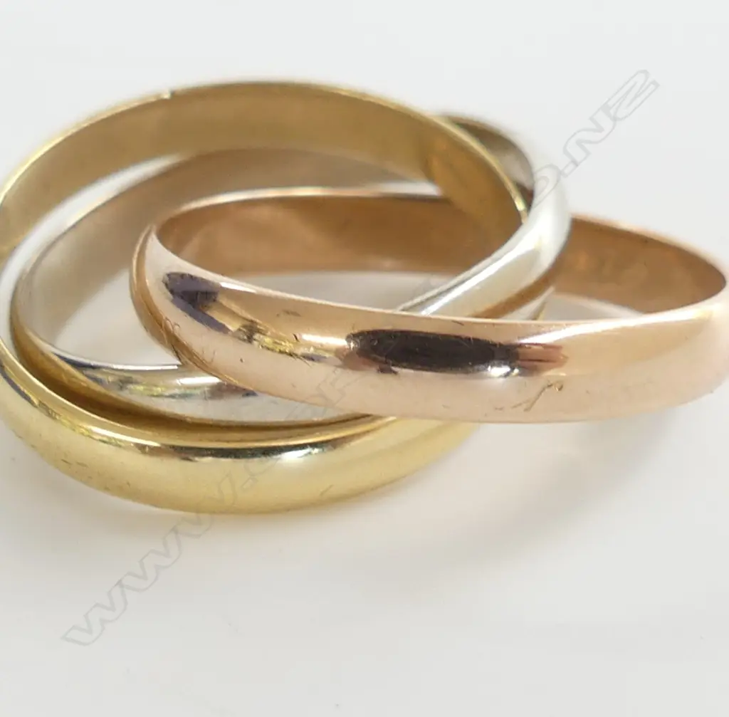 18CT GOLD CARTIER RUSSIAN WEDDING RING 8gm SIZE O Image 1++