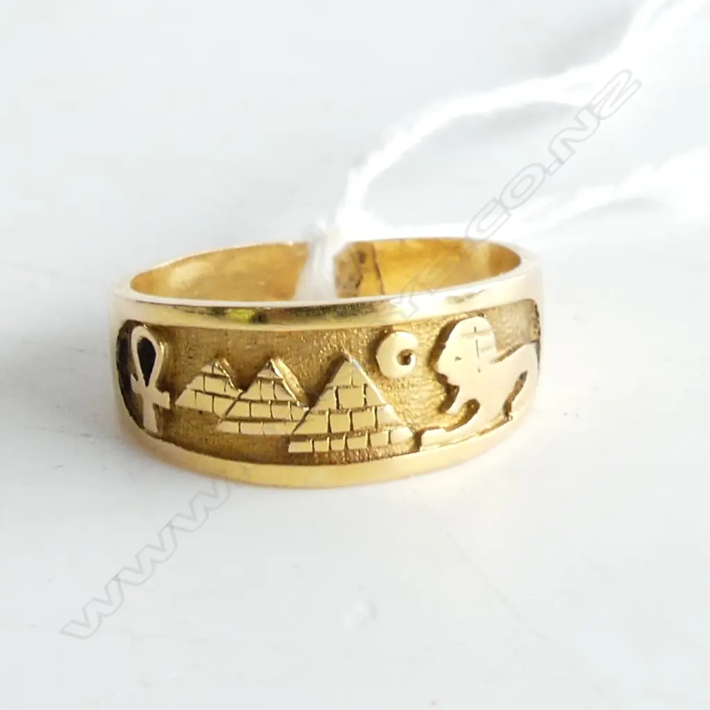 18ct GOLD GENUINE EGYPTIAN RING 5.1gm Image 1++