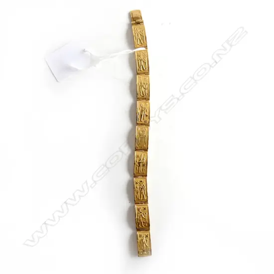 18CT GOLD GENUINE EGYPTIAN BRACELET 23.4gm - TESTING AS AT LEAST 18CT or higher