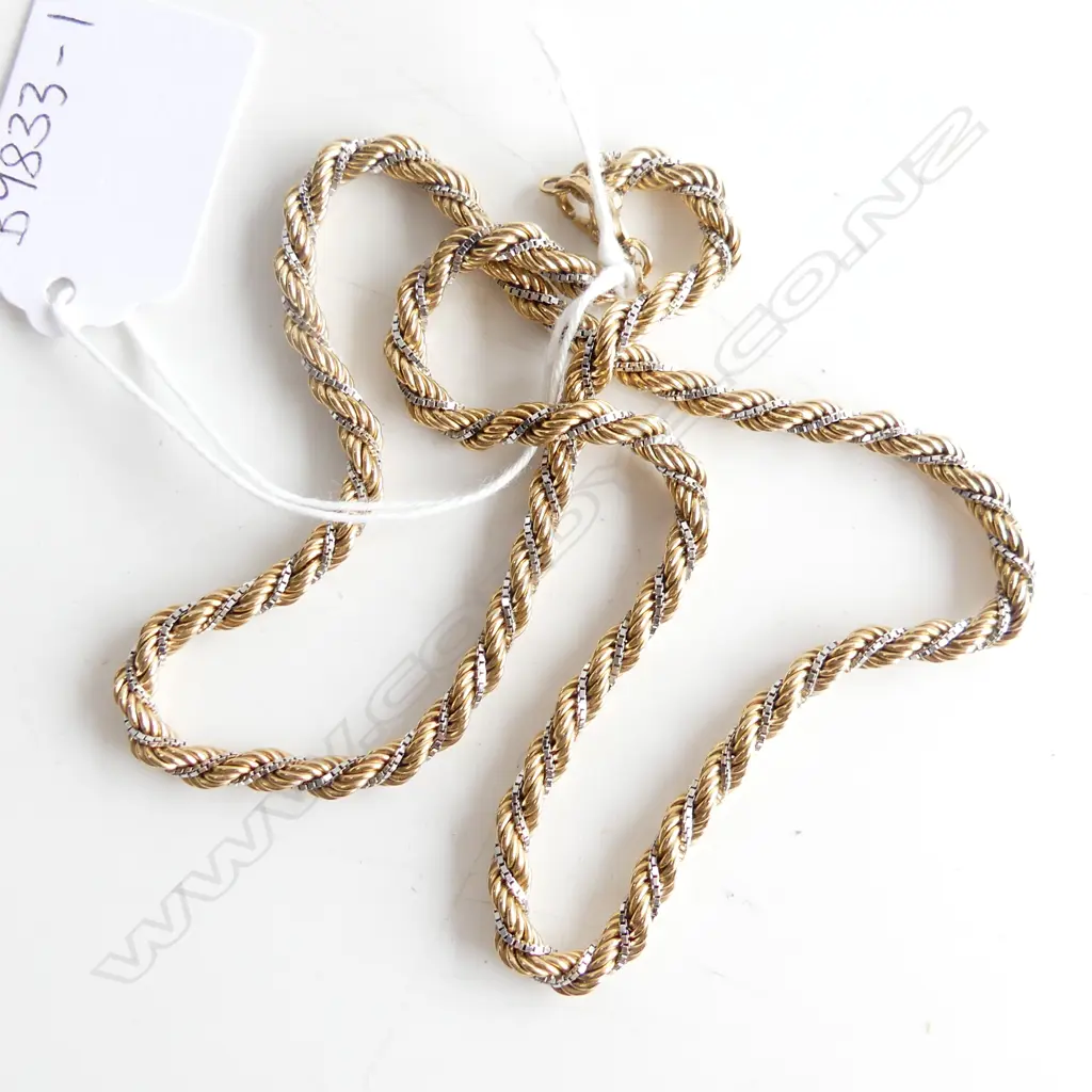 9CT GOLD ROPE TWIST CHAIN 15gm  50cm Image 1++