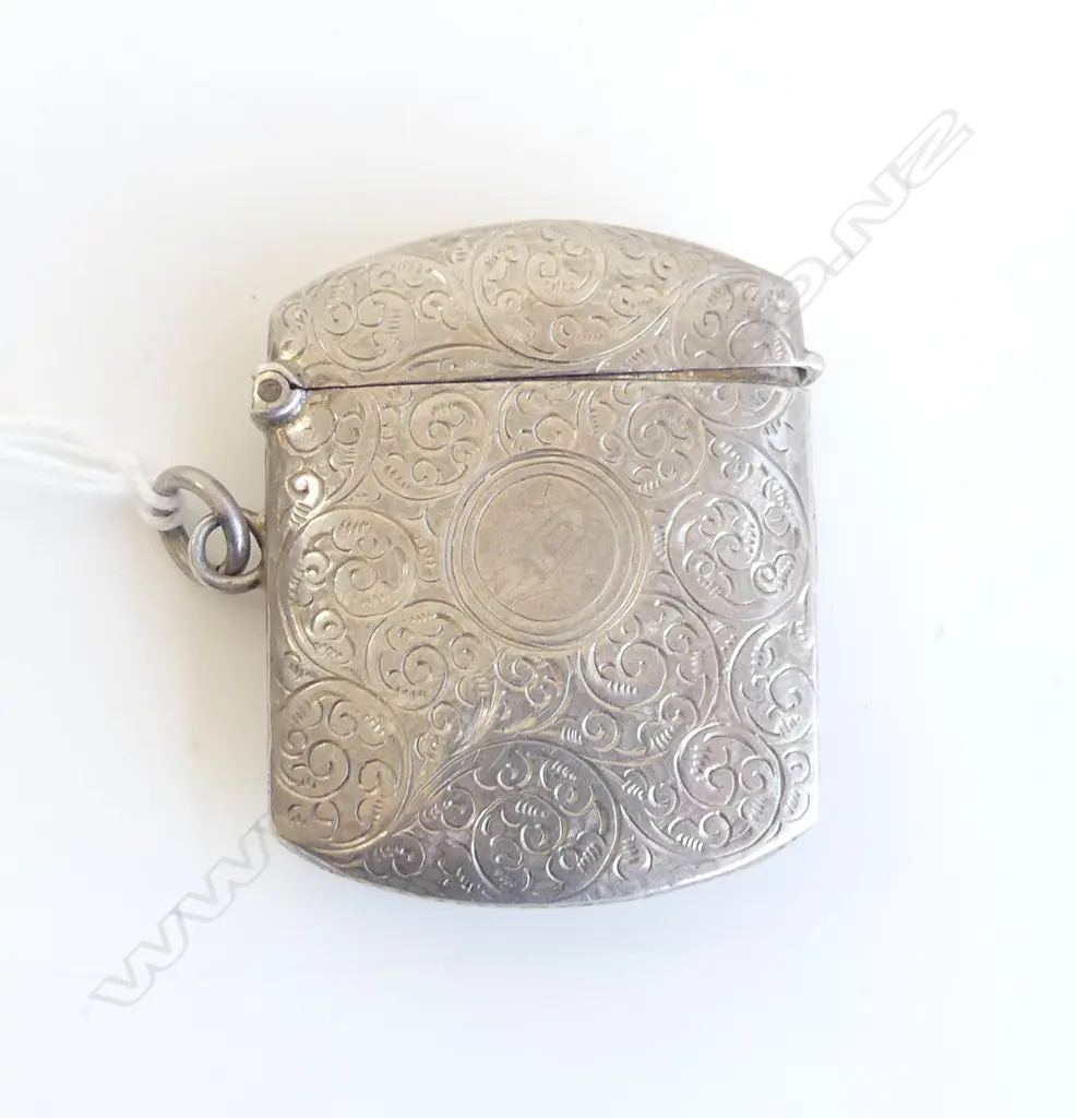 c1900 SILVER VESTA larger size. With suspension loop Image 1++