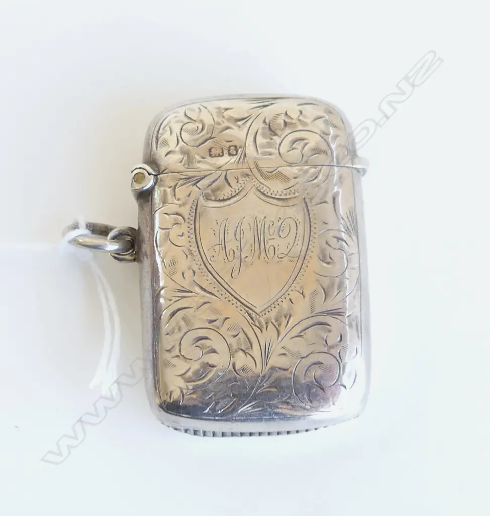 c1900 SILVER VESTA . With suspension loop Chester 1905 Image 1++