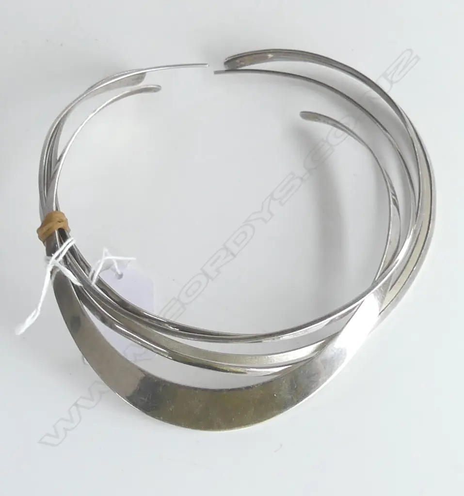 3 MODERN SILVER CHOKER NECKLETS 83gms Image 1++