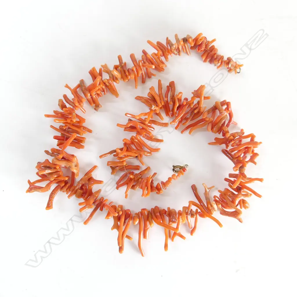 VINTAGE CORAL BRANCH NECKLACE L490MM Image 1++
