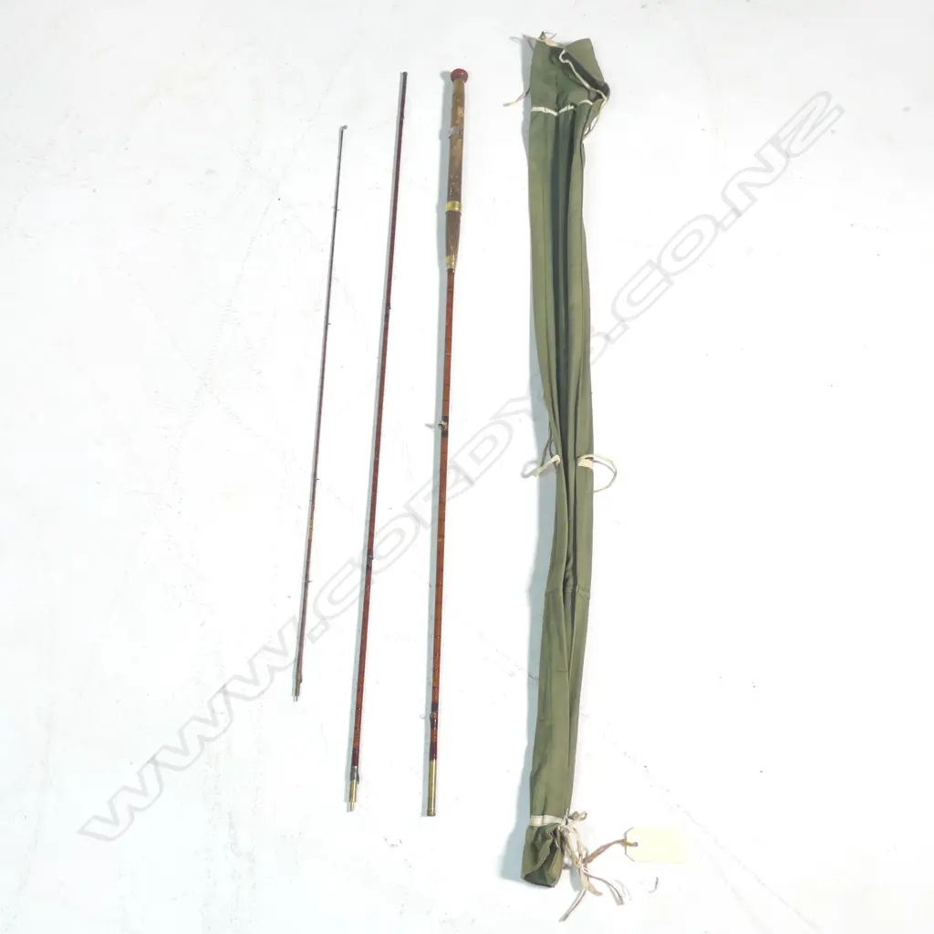 HARDYS 3 PIECE SPLIT CANE SALMON ROD. Nickel silver & brass fittings.Circa 1918.TISDALLS Image 1++