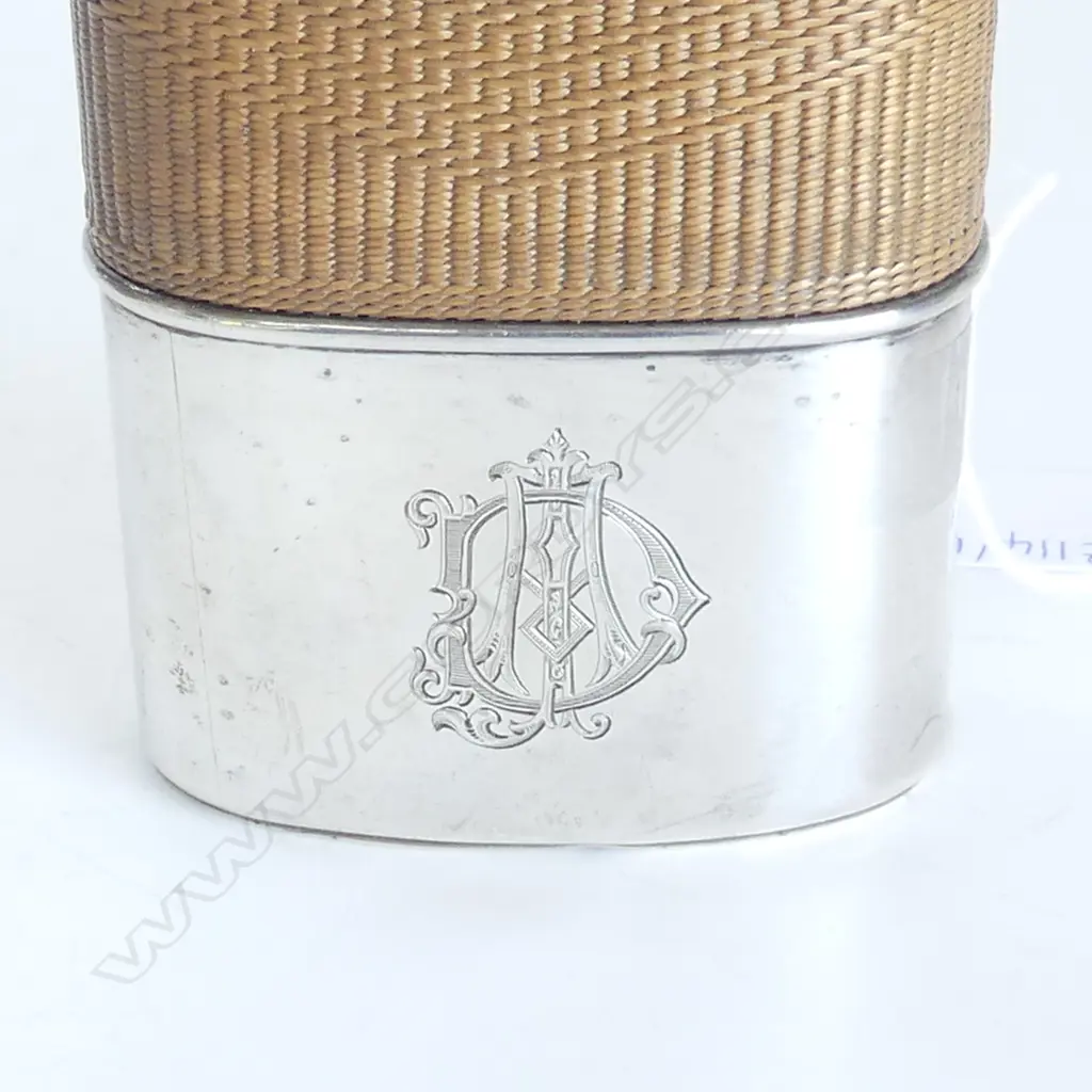 STG SILVER FLASK LONDON 1867 H.170mm ALLEGEDLY ED SARAH BERNHARDT POET - LID DENTED Image 1++