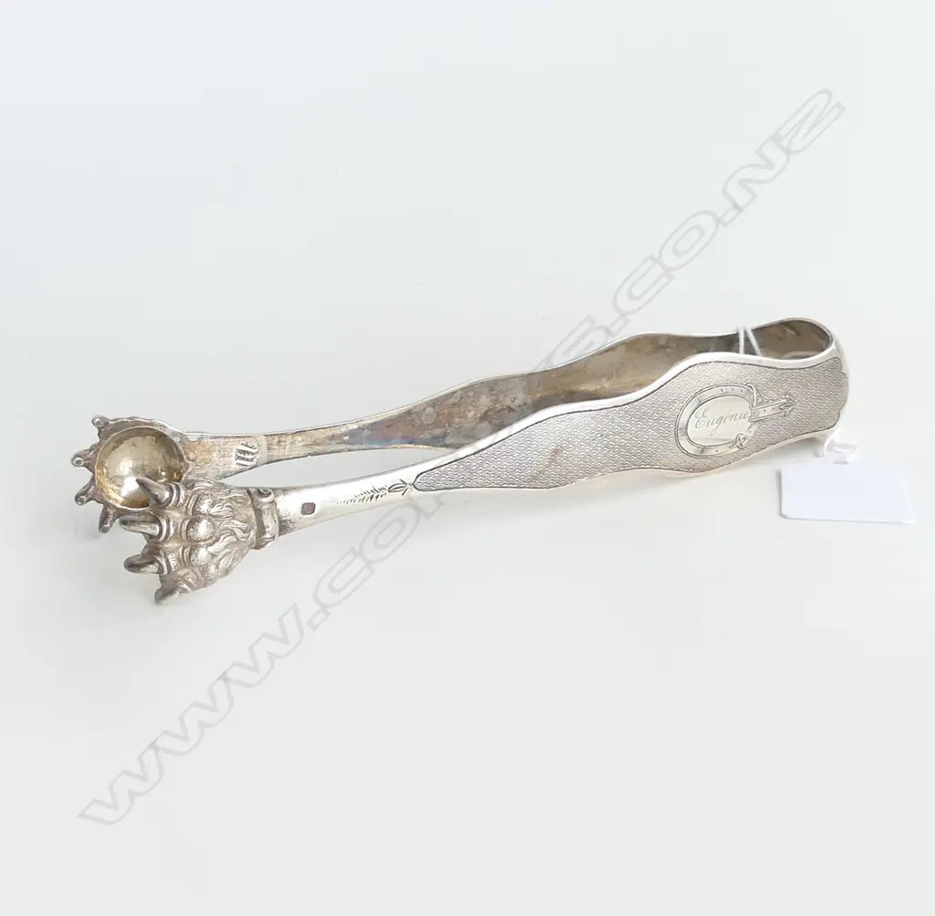 (25097) FRENCH SILVER SUGAR TONG " EUGENIE" Image 1++