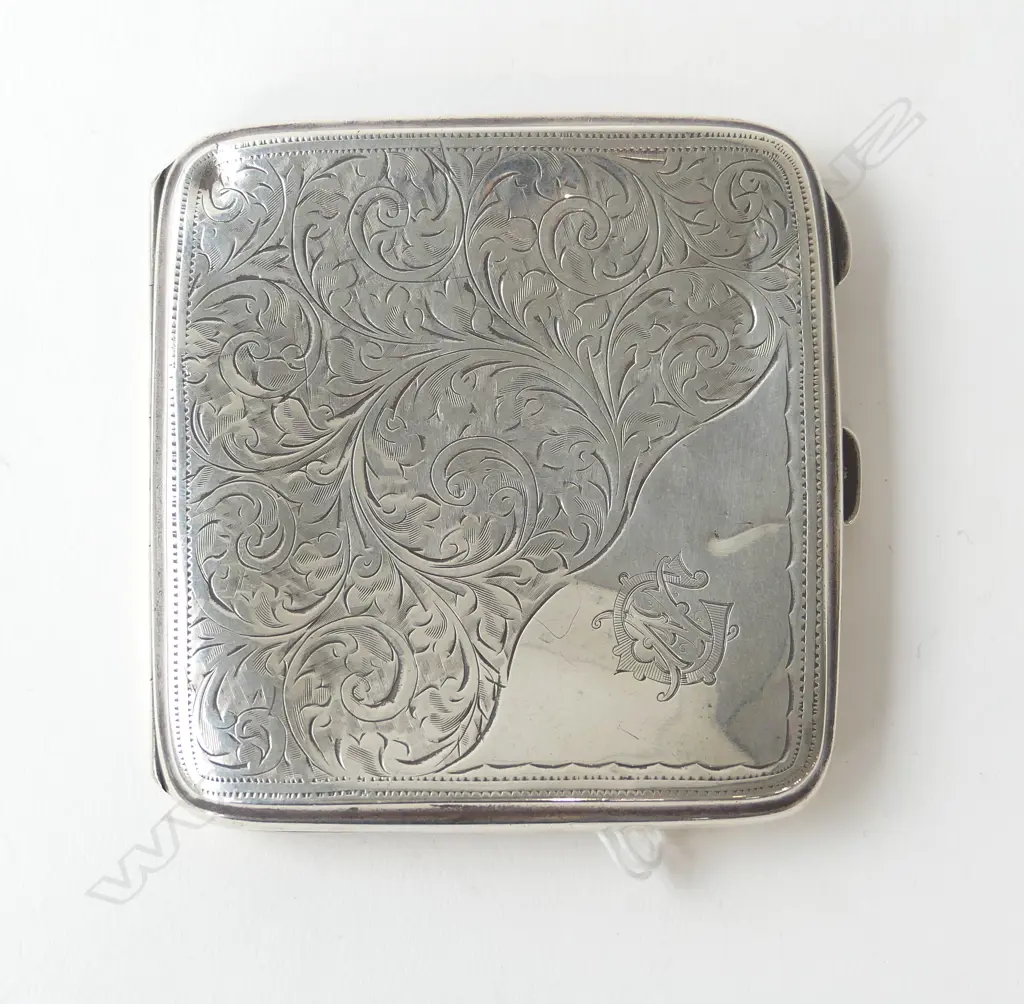 STG SILVER CIGARETTE CASE, B'HAM 1924 91gms Image 1++
