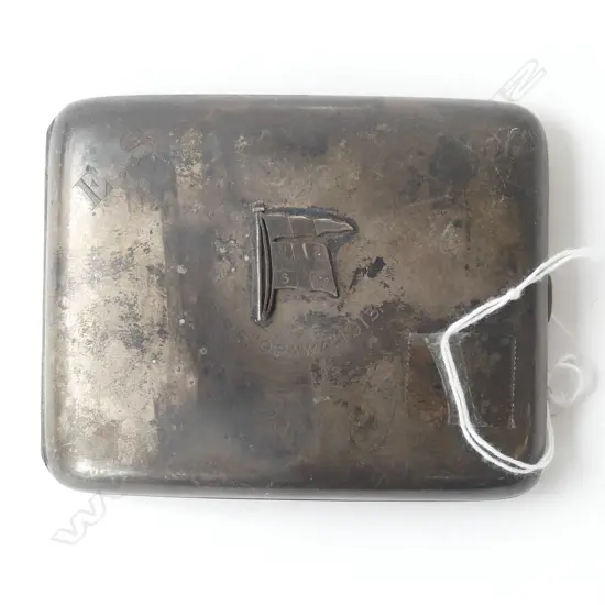 'NZSCo. TSS OPAWA1913' HEAVY SILVER CIGARETTE CASE 162gms