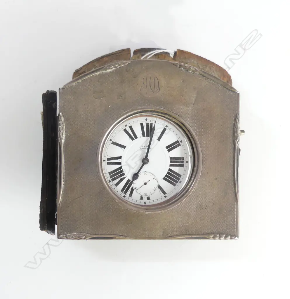 ** Hold for Collection**8-DAY GOLIATH POCKETWATCH IN SILVER CASE (SOME FAULTS), 115 x 115mm Image 1++