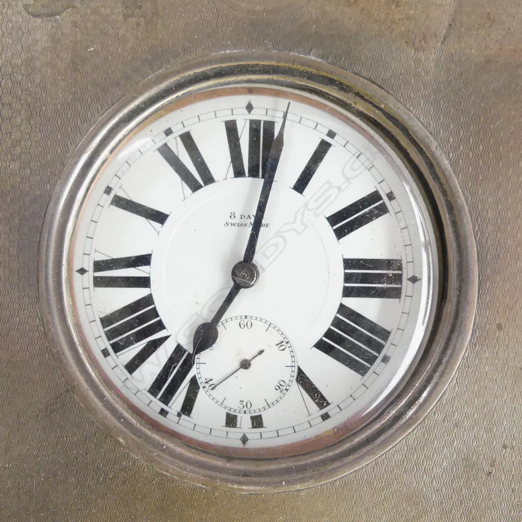 ** Hold for Collection**8-DAY GOLIATH POCKETWATCH IN SILVER CASE (SOME FAULTS), 115 x 115mm Image 1++
