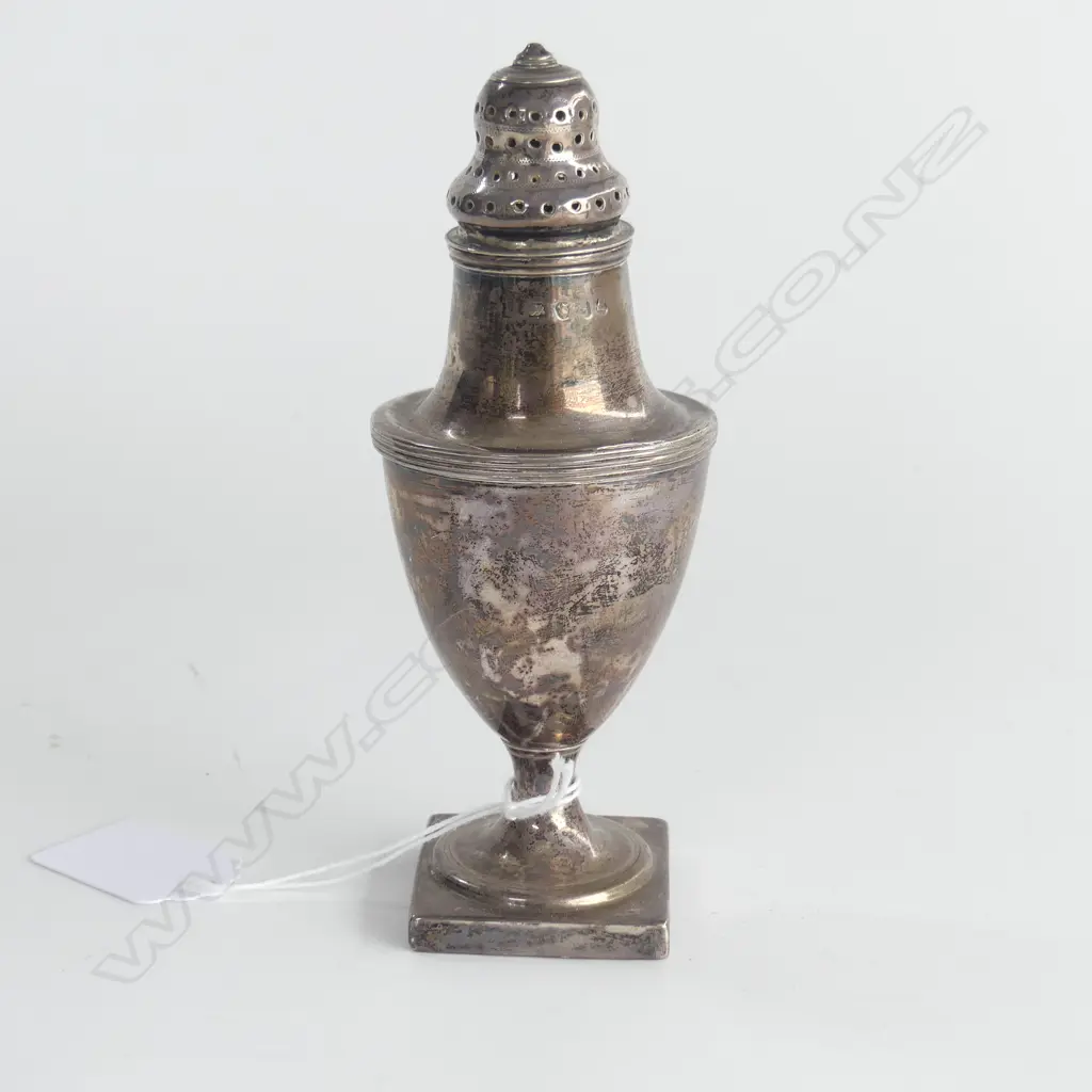GEO S/SILVER SUGAR CASTER,  BOTTOM WEIGHTED, H140MM Image 1++