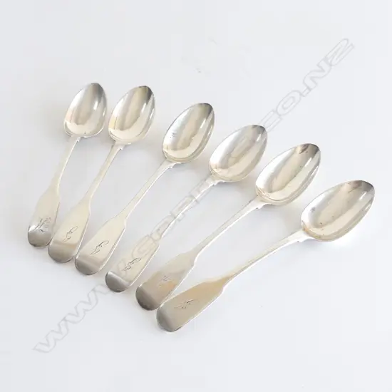 6 STG SILVER SPOONS, LONDON 5x1828, 1x1826 127gms