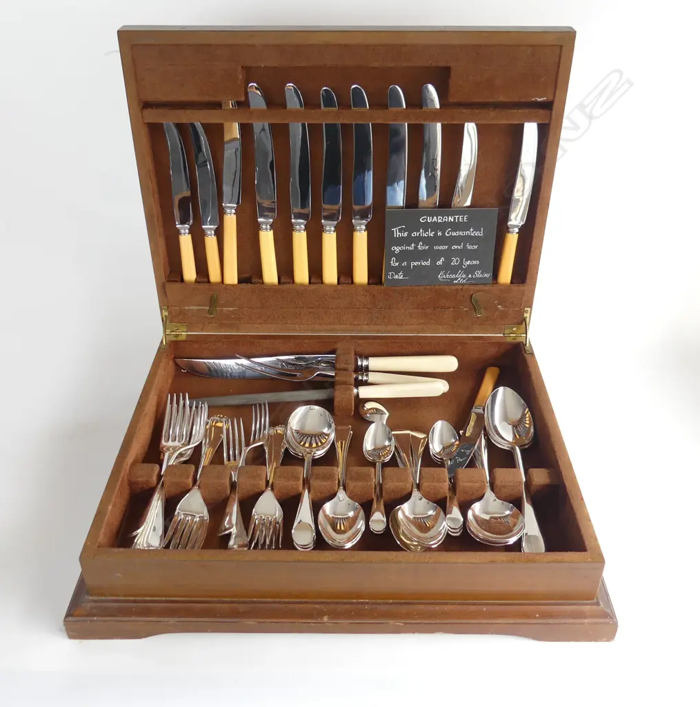 GROSVENOR PLATE BOXED CUTLERY SET WITH KIRKALDIE & STAINS ORIGINAL CERT Image 1++
