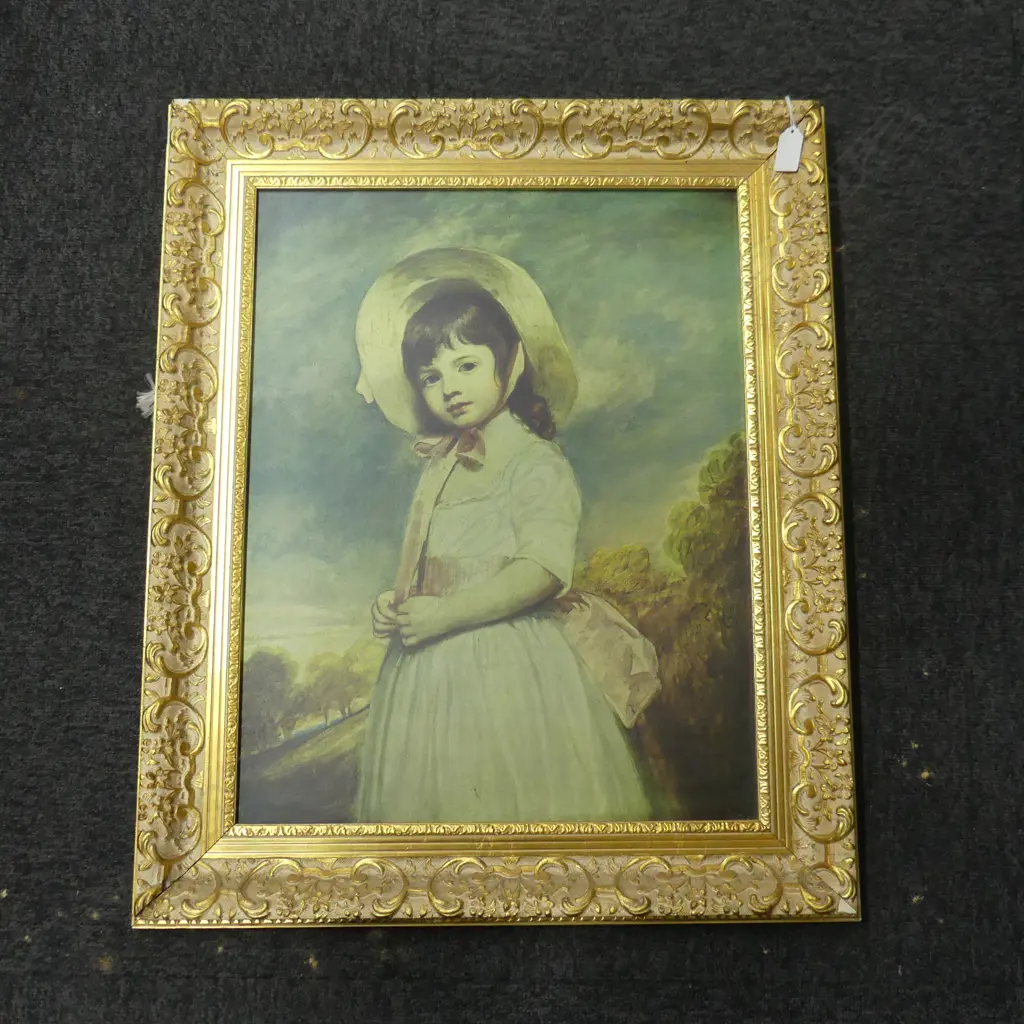 PRINT; GEORGE ROMNEY (BRITISH 1734-1802) 'MISS WILLOUGHBY' 500x390mm Image 1++