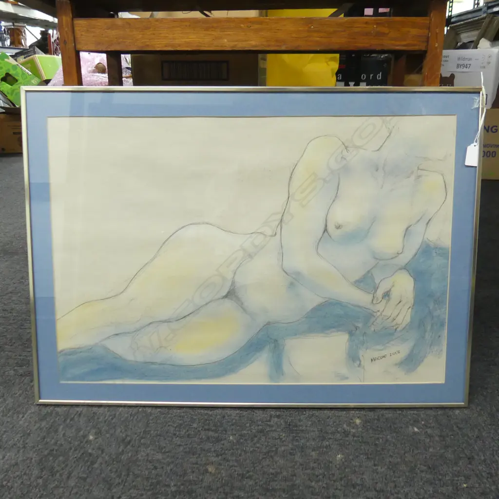 MARDIE LESLIE 'GOLDIE' NUDE, PASTEL & PENCIL ON PAPER, 2002 450x660mm Image 1++