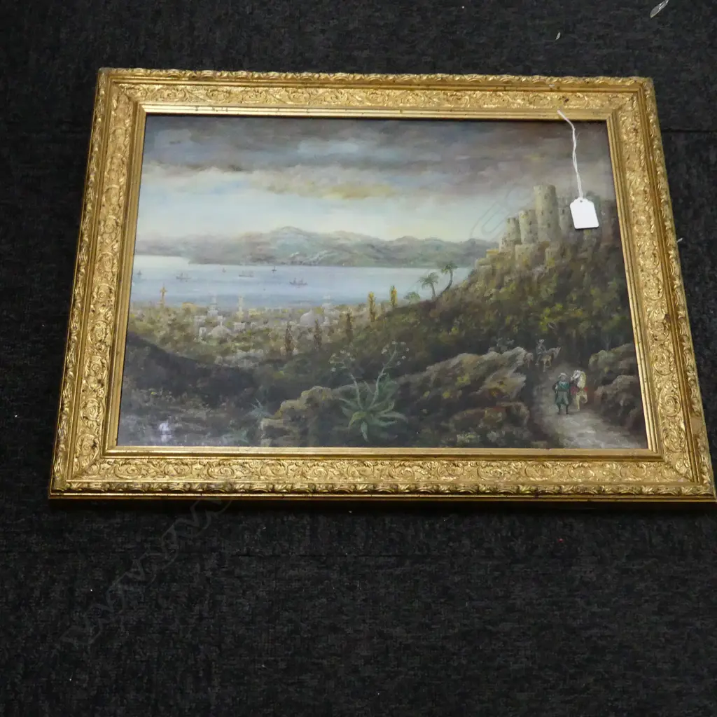 MARJORIE HIGGINS, TURKISH SCENE, OIL ON BOARD 390x480mm Image 1++