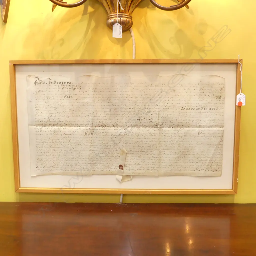 FRAMED 1694 INDENTURE 380x660mm Image 1++