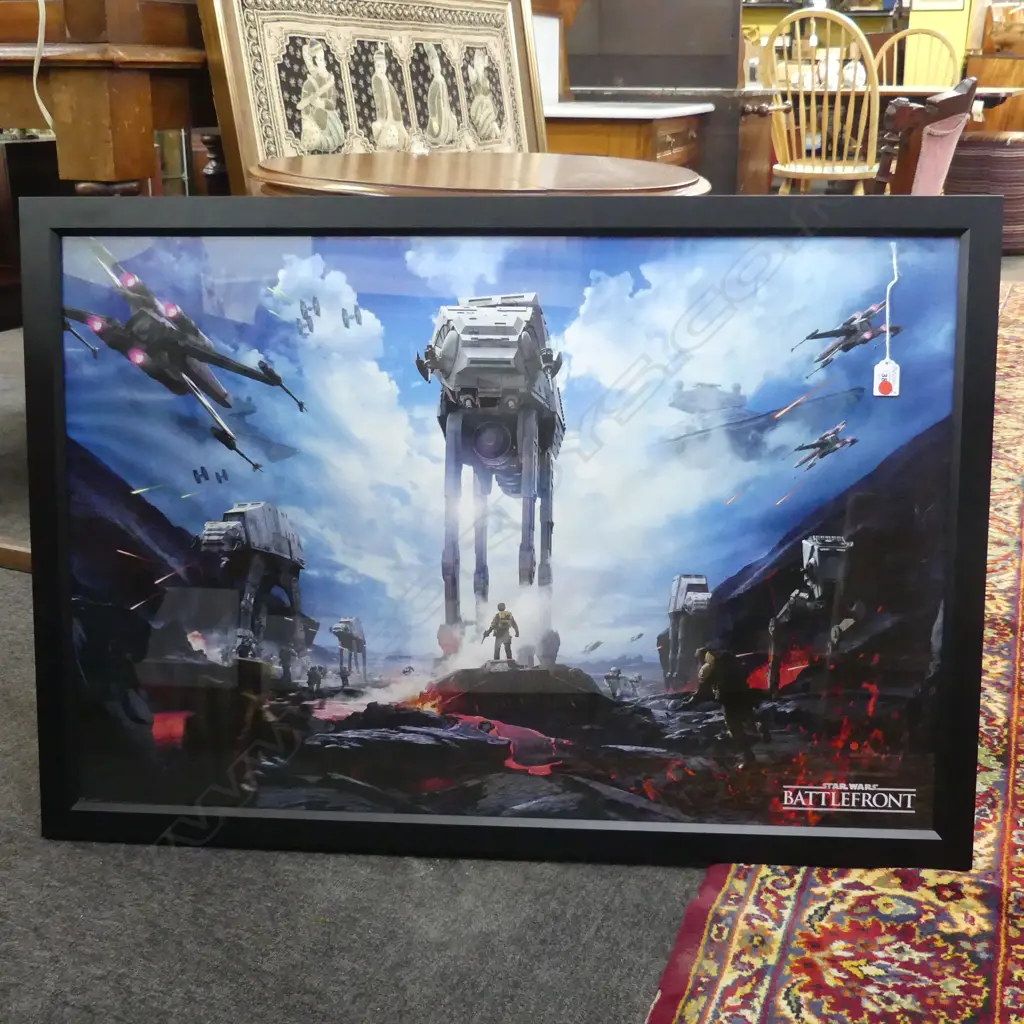 FRAMED STAR WARS 'BATTLEFRONT' VIDEO GAME POSTER, 2004, 900 x 600mm (newly framed) Image 1++