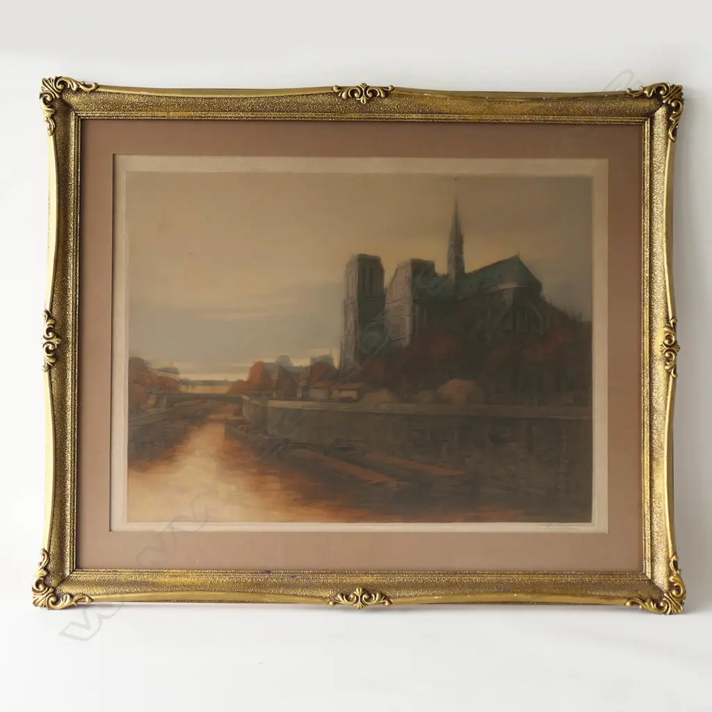 AQUATINT OF NOTRE DAME SIGNED & NUMBERED 1950 650 BY 500MM Image 1++