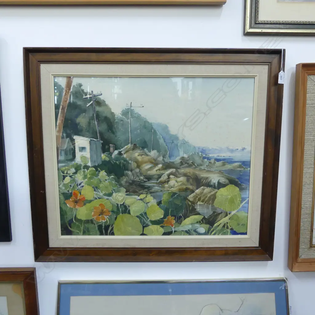 JOHN CASTLE 'ROCKY SHORE, WELLINGTON' WC 495x595mm Image 1++