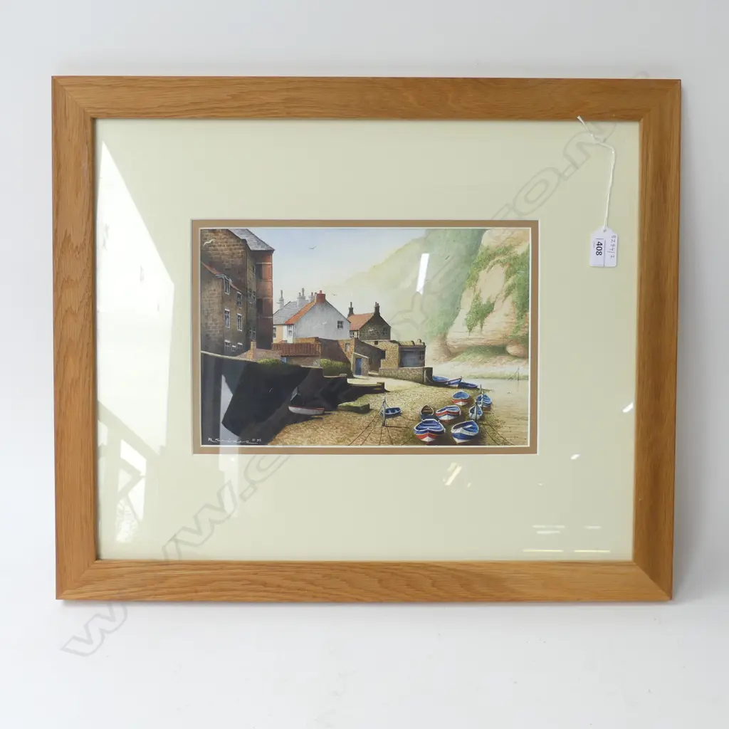 ENGLISH COASTAL W/C SIGNED  H480 W560MM Image 1++