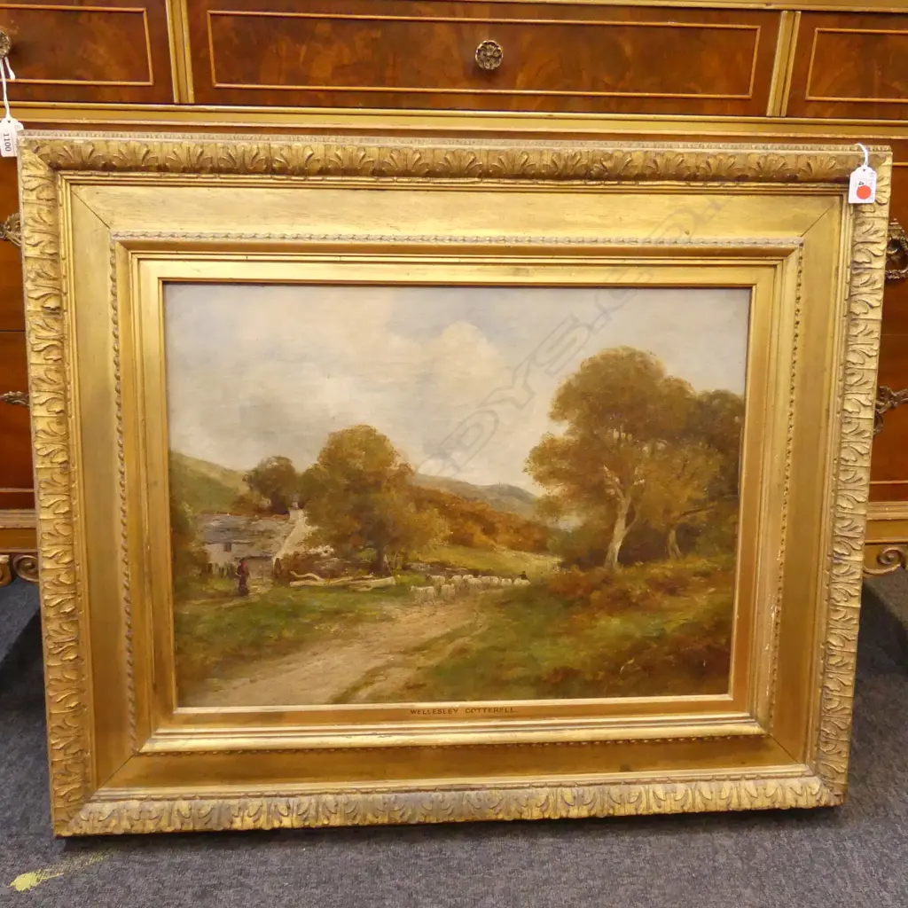 WELLESLEY COTTERELL (1854 -1913) 'ON THE ROAD TO LLANRWST NORTH WALES' OIL ON CANVAS 450x600mm Image 1++