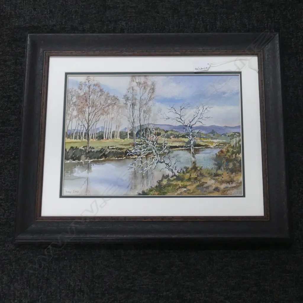 W/C RIVER SCENE SIGNED Fay lees  h440mm l540mm Image 1++