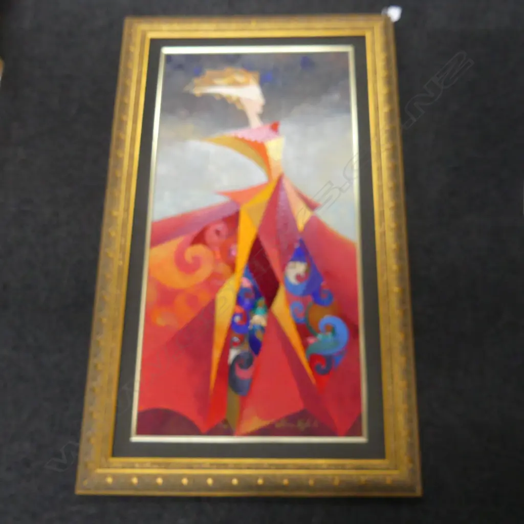 ALINA EYDEL 'RED CARNIVAL IV' MIXED MEDIA ON CANVAS, 2006 905x445mm Image 1++