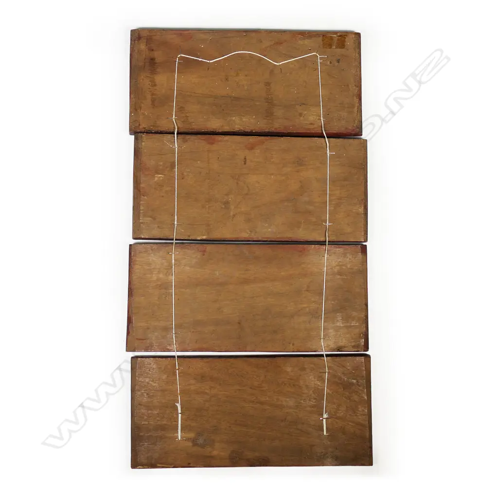 A set of four old Chinese carved and lacquered panels, Image 1++