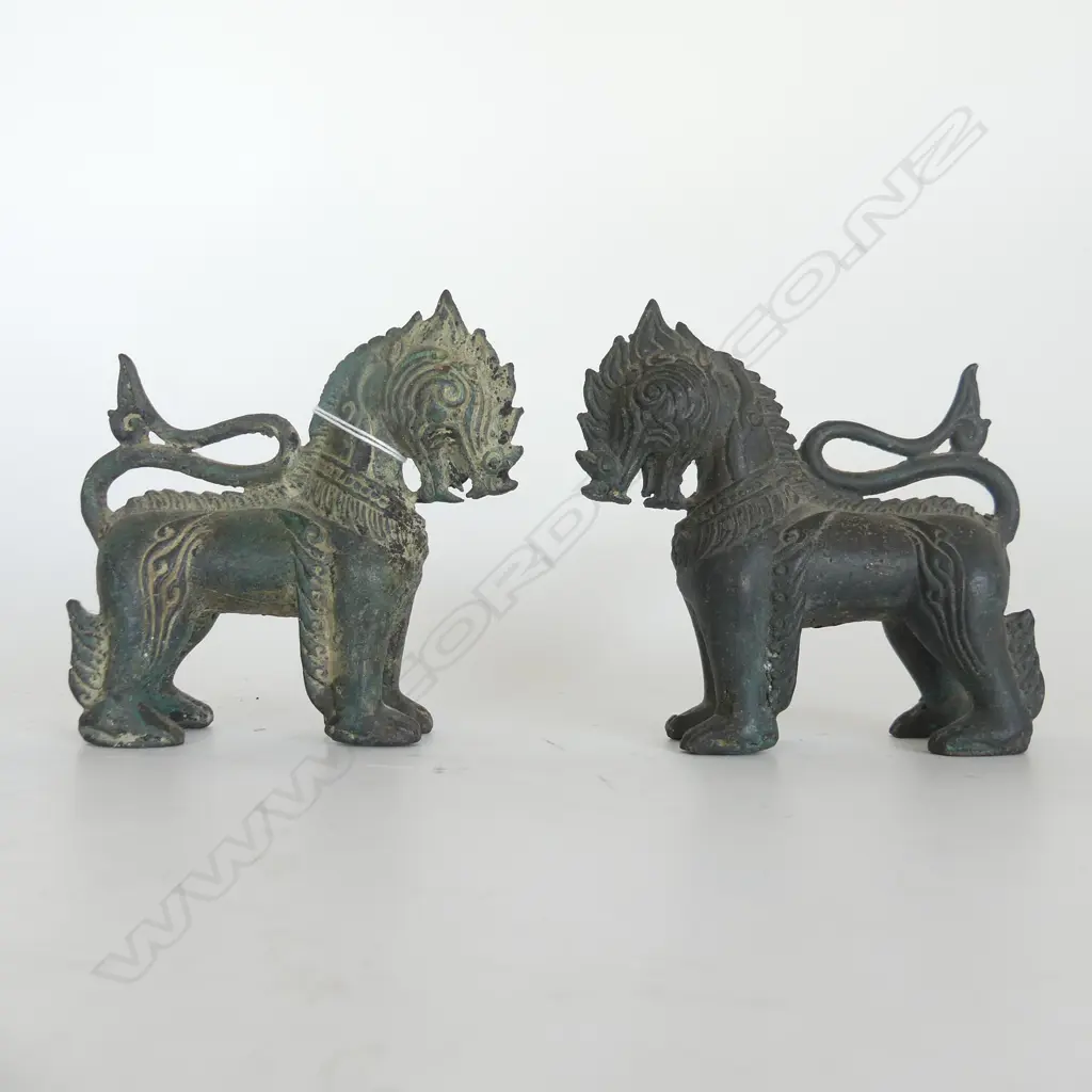 PR OLD CHINESE BRONZE DRAGON HORSE SCULPTURES L.115mm Image 1++