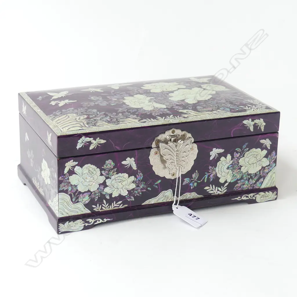 MODERN KOREAN MoP INLAID JEWELLERY BOX W.250mm AS NEW Image 1++