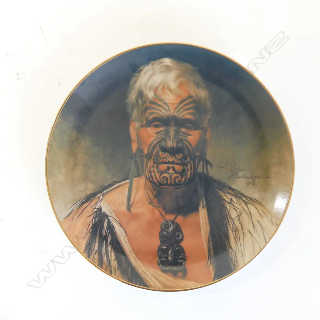 'TE AHO' TEMUKA, CANTERBURY STUDIOS LTD ED PLATE reproduced from the 1905 Charles F. Goldie painting  Image 1++