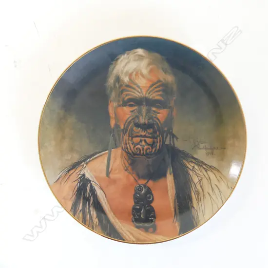'TE AHO' TEMUKA, CANTERBURY STUDIOS LTD ED PLATE reproduced from the 1905 Charles F. Goldie painting 