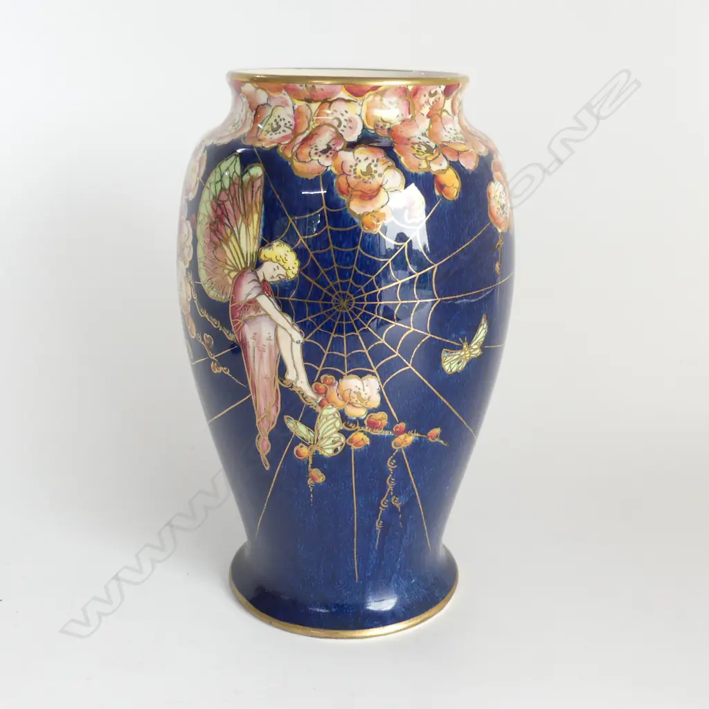 ROYAL WINTON GRIMWADES FAIRY & SPIDERWEB LUSTRE VASE EXCELLENT CONDITION  H.21CM Image 1++