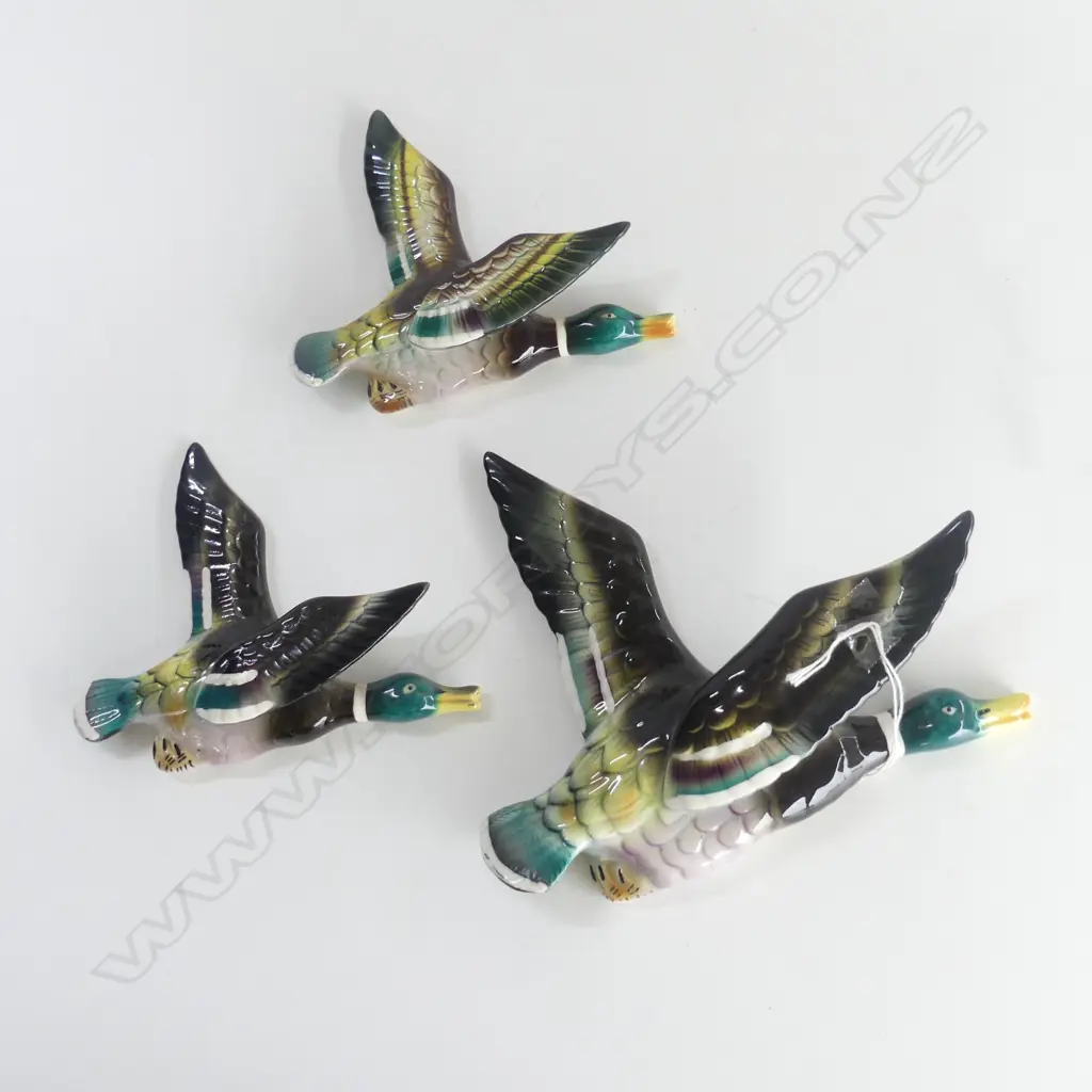 SET OF 3 CHINA WALL DUCKS LARGEST 180MM LONG Image 1++