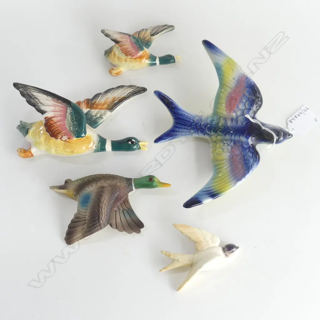 5 WALL BIRDS SOME DAMAGED  LARGEST 150MM Image 1++